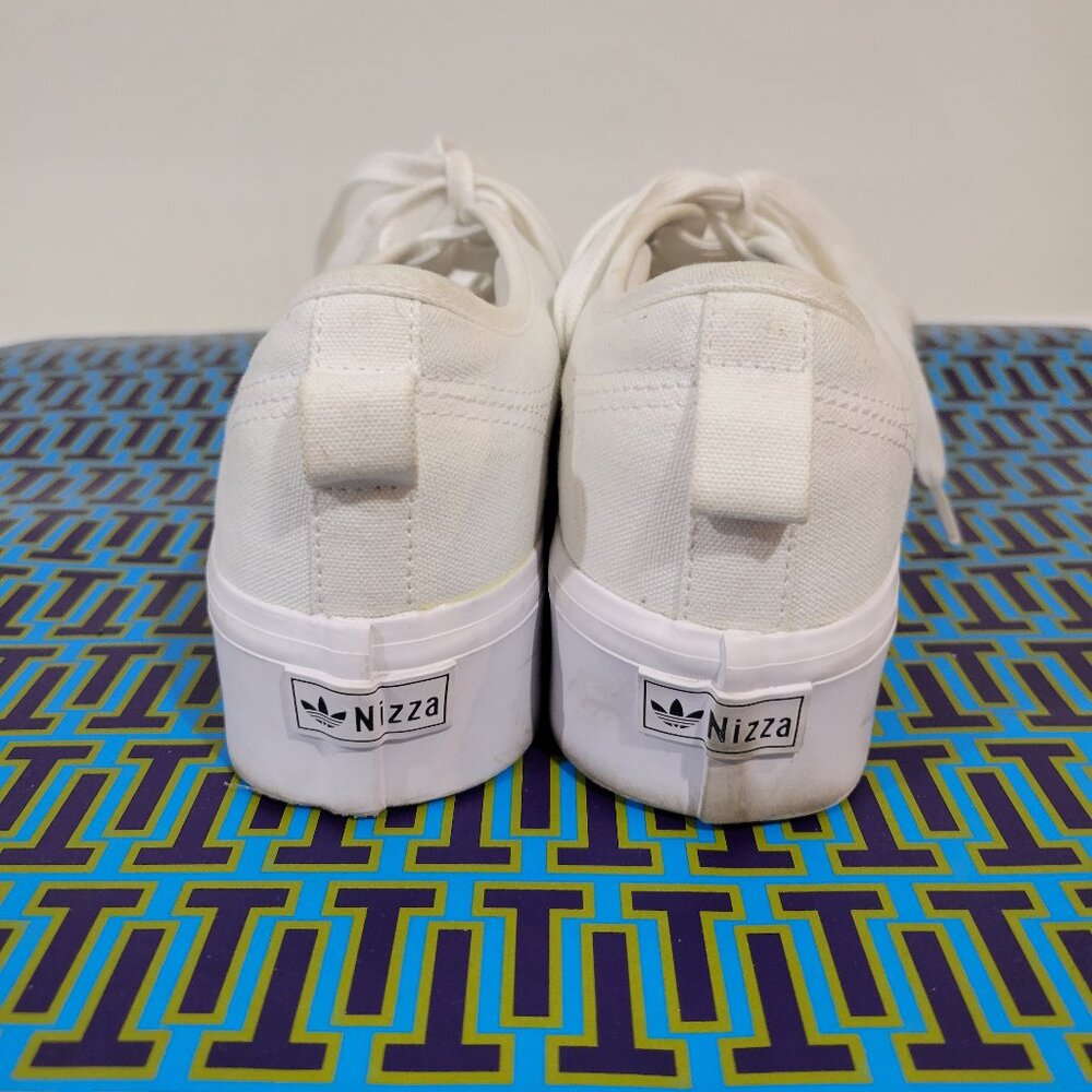 ADIDAS White Platform Canvas Sneaker Size 8.5 - Picture 7 of 14